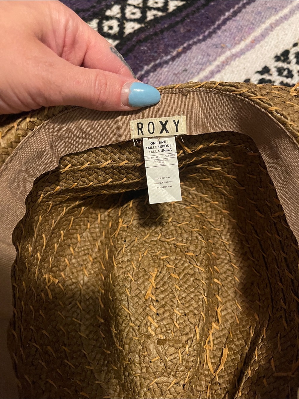 ROXY- Straw Fedora Hat in Brown with Leather Band & BEADS - Picture 8 of 8
